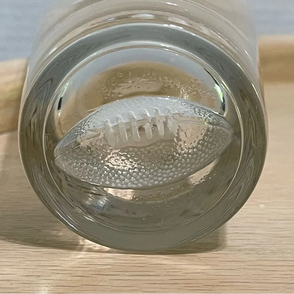 Football Embossed Indented Clear Beer Pilsner Glass Beverage Tumbler 5.75